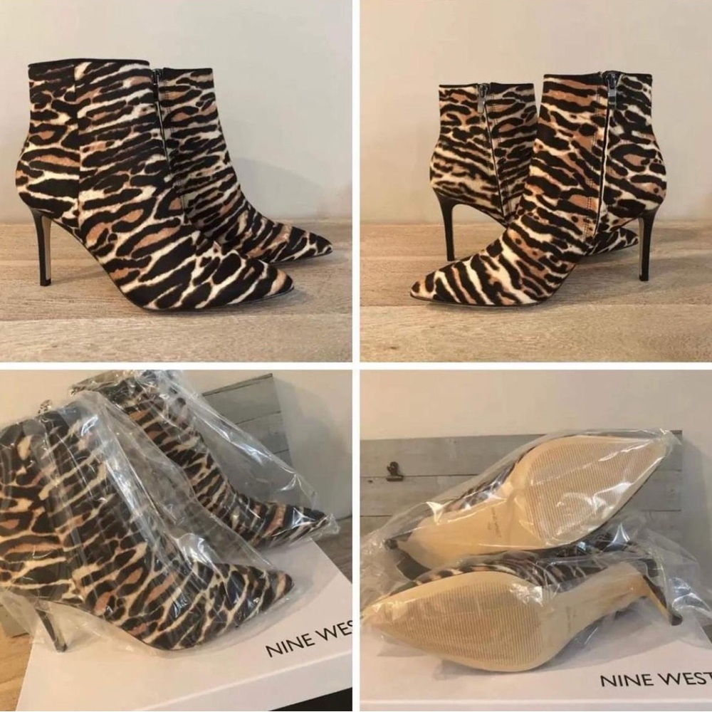 Nine West Fhayla Animal Print Booties Size 7M